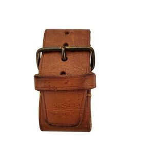 Louis Vuitton Vachetta Leather Luggage Handle Keeper Strap Tan Brass Buckle